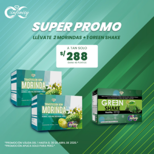 PROMO 2 MORINDA + 1 GREEN SHAKE